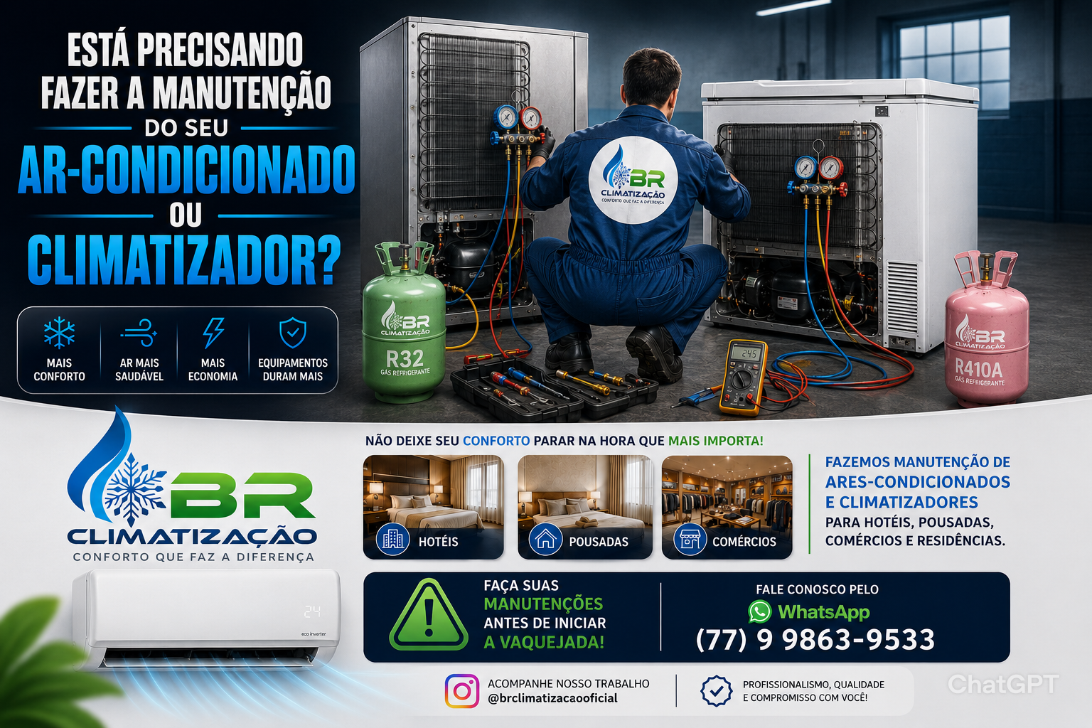 BR Refrigeração: rapidez e segurança no conserto de geladeiras, freezers e muito mais.