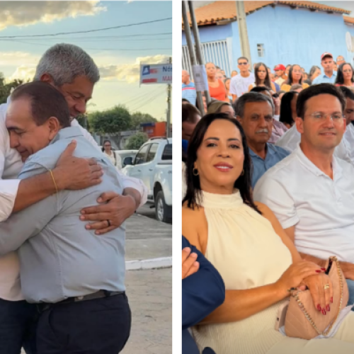 ACM Neto  e Jerônimo Rodrigues estiveram na Festa de S. Rita de Cássia.