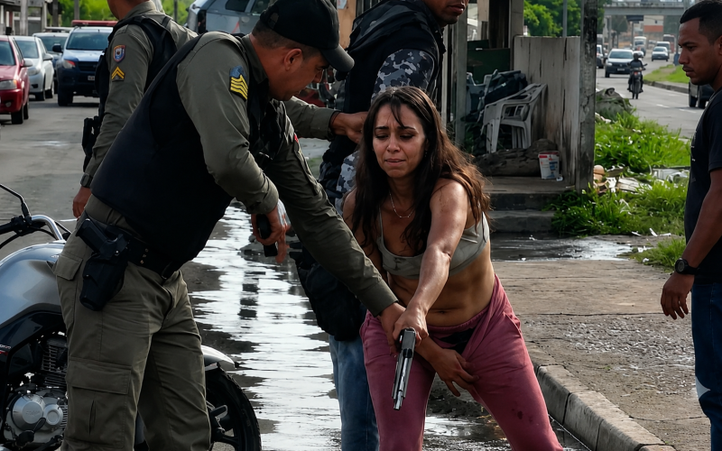 MULHER “DÁ A LUZ” A UMA PISTOLA CARREGADA, CRIANÇA PASSA BEM!