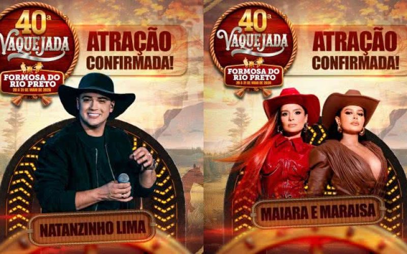 Prefeitura confirma a 40ª Vaquejada com todos os shows previamente anunciados.